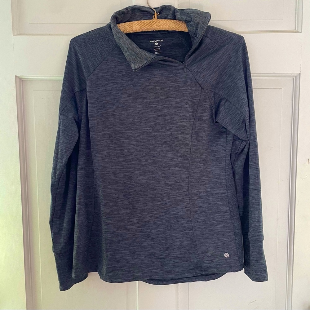 Heather Gray workout jacket asymmetrical zip